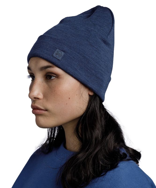 Теплая шерстяная шапка Buff Merino Heavyweight Hat Solid Indigo Фото 2