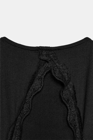 ZARA БОДИ С ВЫРЕЗОМ НА СПИНКЕ И КРУЖЕВОМ, ЧЕРНЫЙ