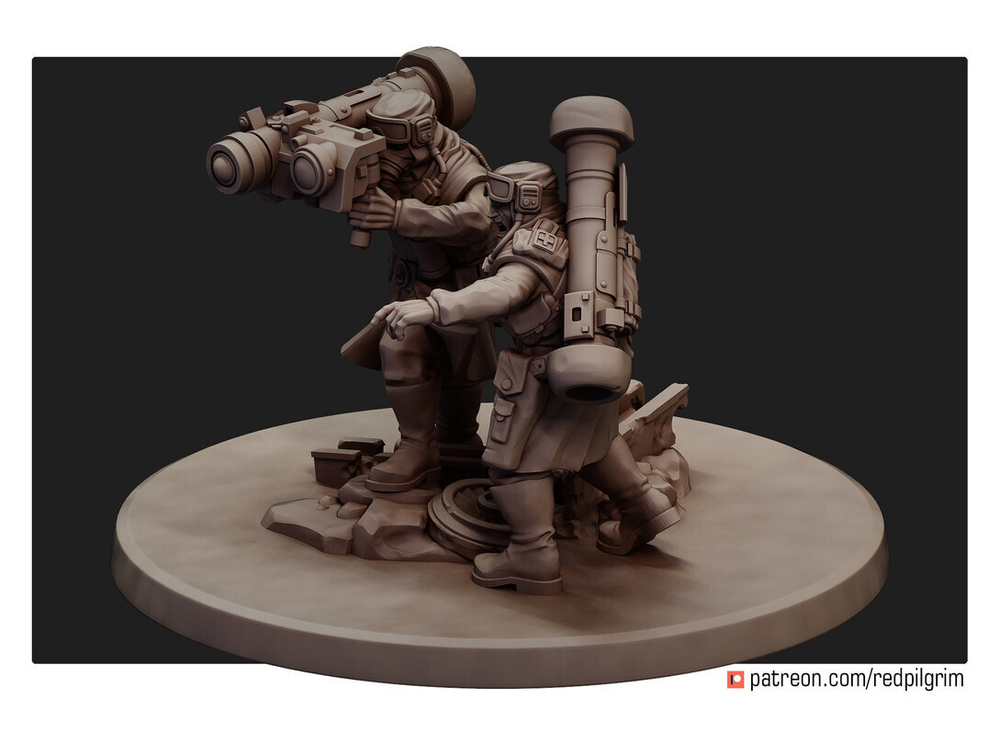 Astra Militarum Tallarn Desert Raiders Талларнские Гвардейцы с Тяжёлой ракетной установкой миниатюра для AOS,Waha, Настольная игра, НРИ, Варгейм, РПГ