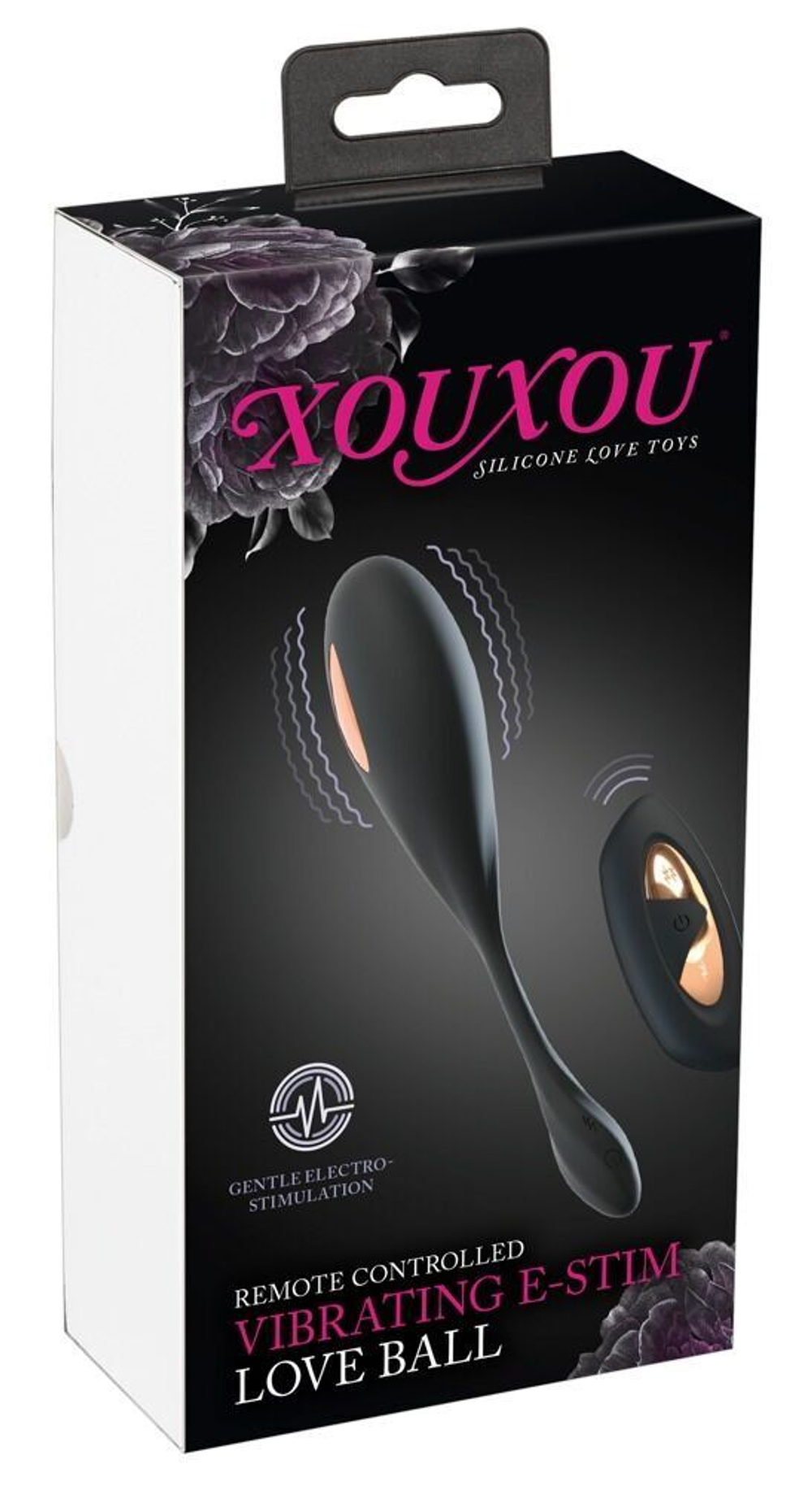 Черное виброяйцо RC Vibrating E-Stim Love Ball с электростимуляцией (Цвет: черный)