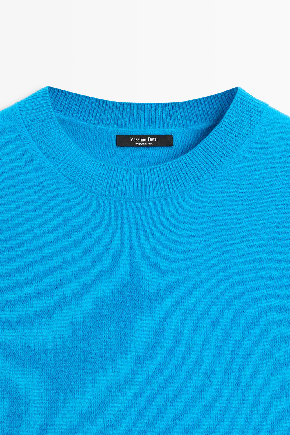 Massimo Dutti Джемпер из смесовой шерсти с короткими рукавами, бирюзовый