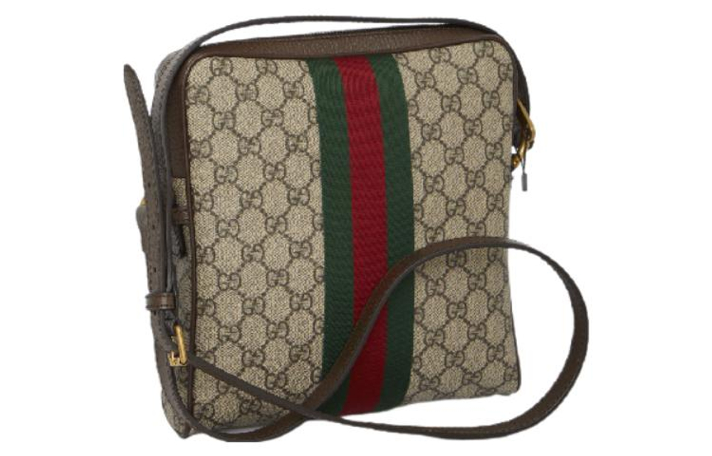 GUCCI Ophidia Small Messenger Bag Beige/Ebony Maple