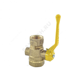 Кран для манометра шаровой латунь газ 11Б27п10 Ду 15 Ру16 ВР/ВР G1/2"-М20х1,5 с рукояткой без фланца Цветлит ZW10019