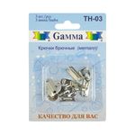 Крючки брючные (юбочные) на шипах 13 мм, 3 шипа, 3 шт, никель, Gamma TH-03
