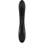 Черный вибратор-кролик 20см с часами-пультом ДУ Anne's Desire Rabbit Remote Control Watchme Technology Black