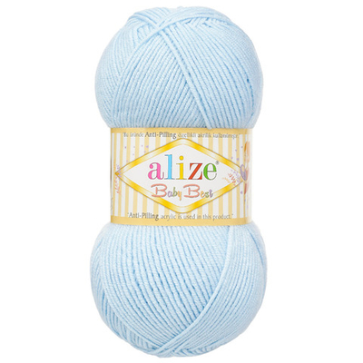 Пряжа Alize (Ализе) Baby Best / уп.5 мот. по 100 г, 240м, 183 светло-голубой А