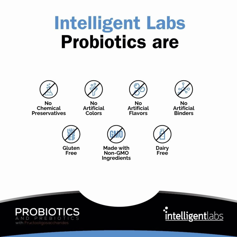 Intelligent Labs, пробиотики и пребиотики, 60 вегетарианских капсул
