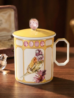 Кружка с крышкой "Rosenthal SWAROVSKI Зяблик", желтая, 390мл