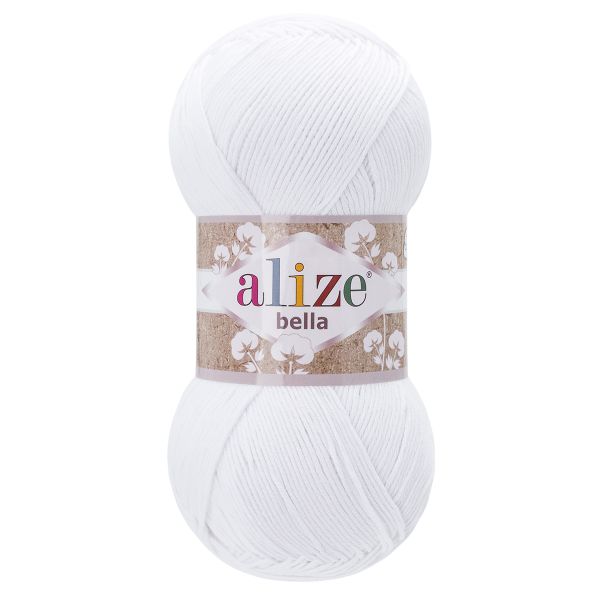 Пряжа Alize (Ализе) Bella Batik 100 / уп.5 мот. по 100г, 360м, 55 белый