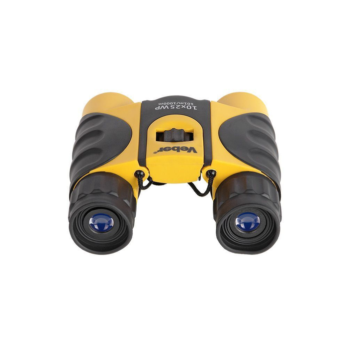 Бинокль Veber 10x25 WP черный-желтый