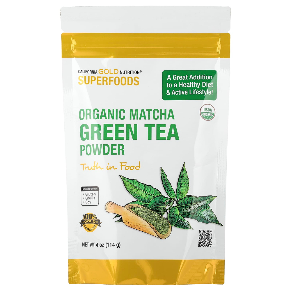 California Gold Nutrition, Superfoods, органический зелёный чай матча в порошке, 114 г (4 унции)