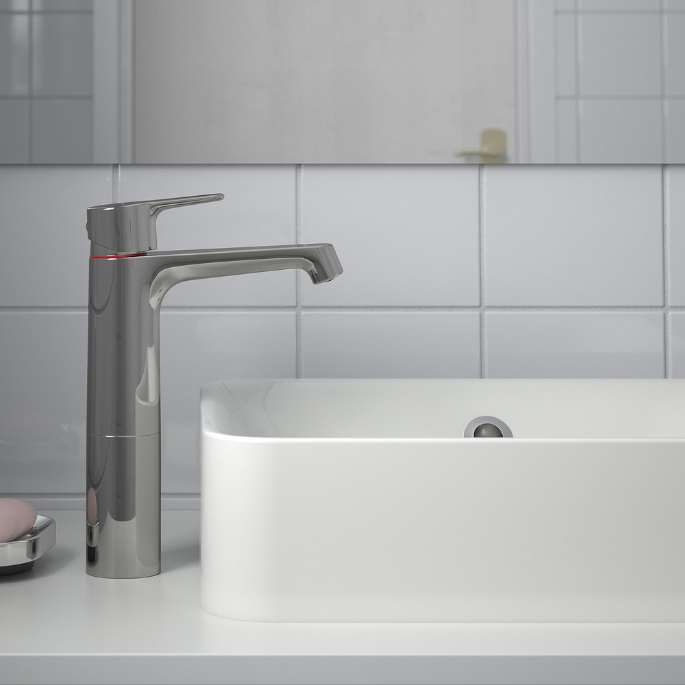 IKEA BROGRUND  (ИКЕА БРОГРУНД)  -  Смеситель для раковины, высокий - хром