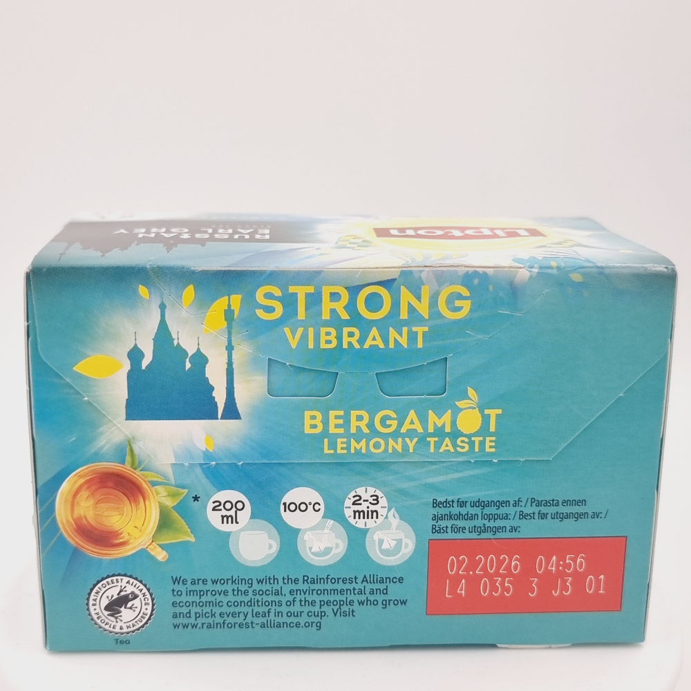 Lipton Чай черный Russian Earl Grey с бергамотом 20 пакетиков, 40 г (из Финляндии)
