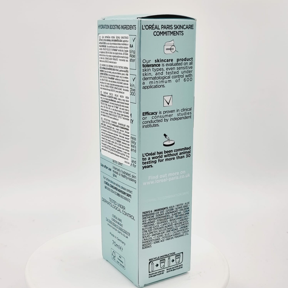 Увлажняющий флюид для лица L'Oreal Paris Hydra Genius с алоэ, гиалуроновой кислотой для нормальной и комбинированной кожи лица, 70 мл (Германия)