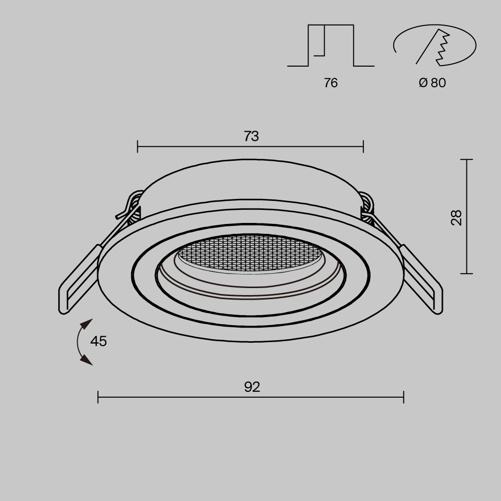 Встраиваемый светильник Technical DL025-2-01W-1(N)