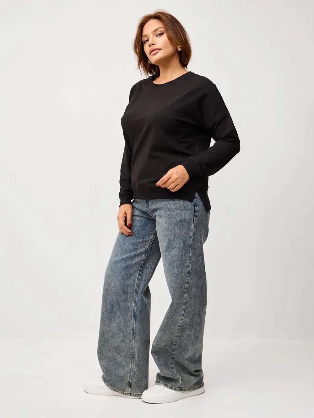 Свитшот свободного кроя без начеса (oversize)