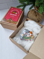 Котики рыбаки ёлочная игрушка из фарфора