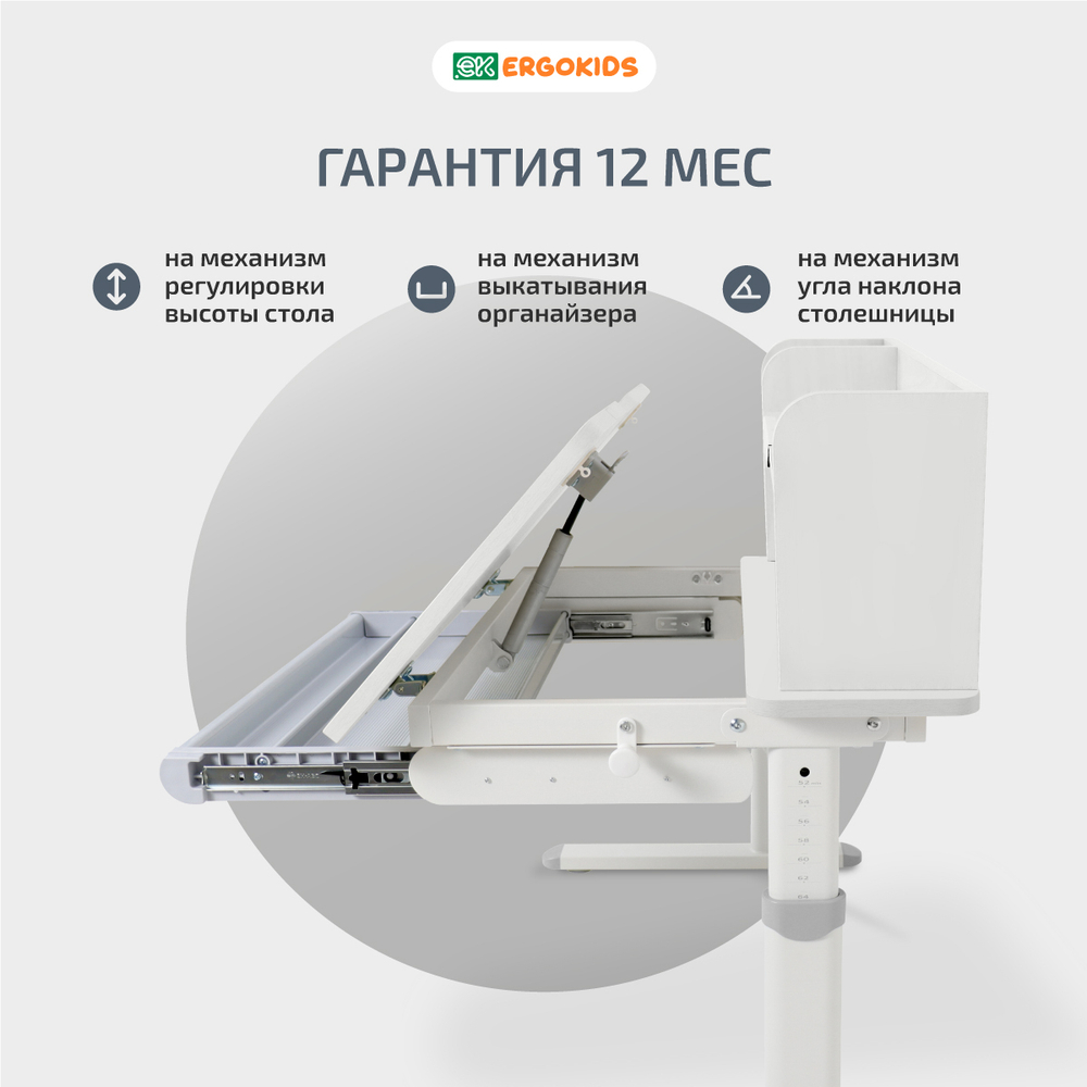 Письменный стол для школьников Ergokids Compas Max ТН-308