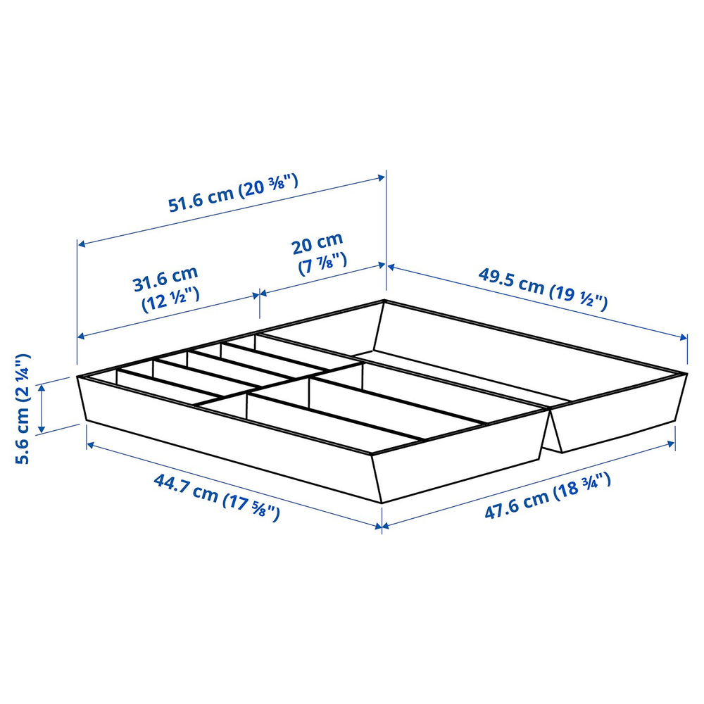 IKEA UPPDATERA  (ИКЕА УППДАТЕРА)  -  Лоток для столовых приборов - светлый бамбук 52x50 см