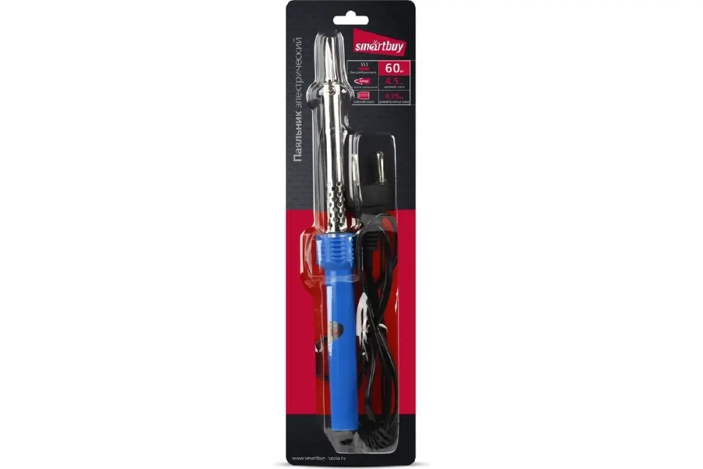 Электрический паяльник Smartbuy 60 вт, термостойкая рукоятка, длина шнура 0.8 м, tools SBT-SI-60