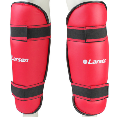 Защита голени (иск.кожа) Larsen TC-0972 красный XL