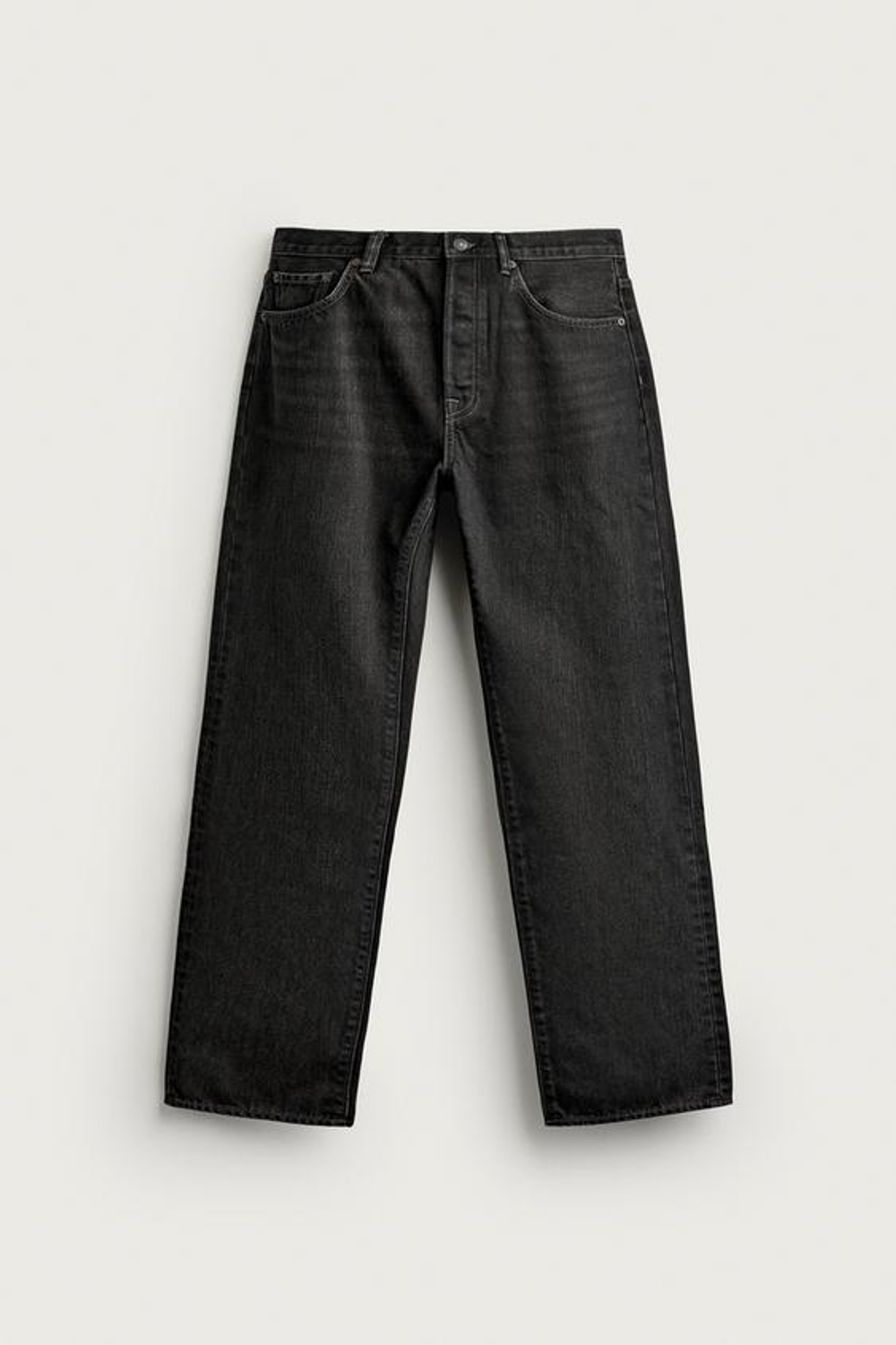 ZARA ДЖИНСЫ STRAIGHT FIT УДЛИНЕННЫЕ, ЧЕРНЫЙ