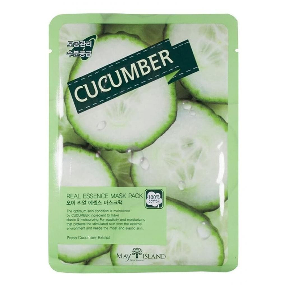 Маска для лица May Island Cucumber Real Essence Mask Pack тканевая с экстрактом огурца 25 мл