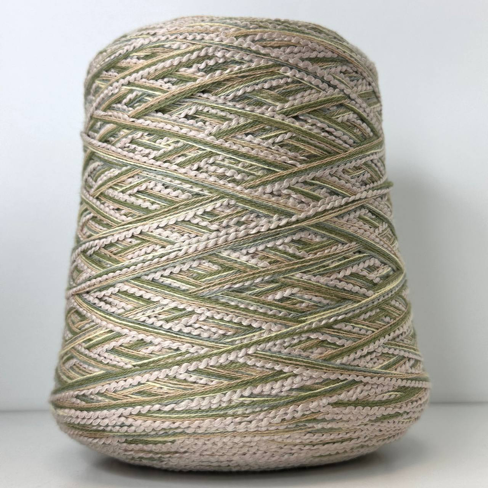 MVS-02 - Vimar; 59% кашемир, 41 хлопок; 130м/100гр; col.2verde/beige/giallo; цвет: бежево-зеленый; Есть бобинки: 67, 150 гр S504