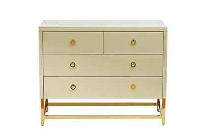Комод со стеклянной столешницей 80x45x101см Garda Decor бежевый