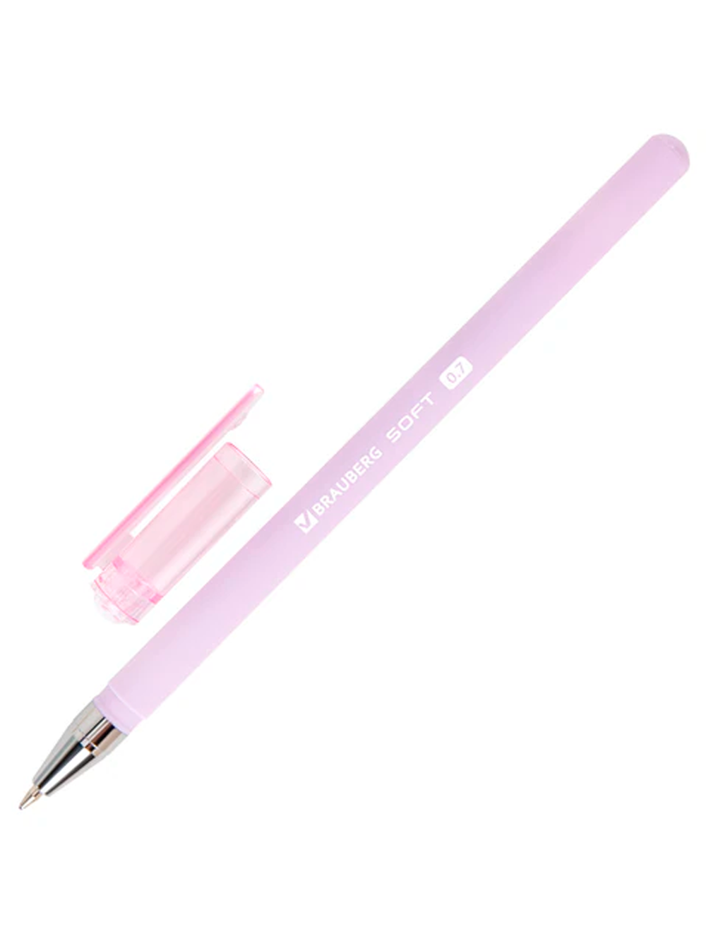 Ручка шариковая BRAUBERG "SOFT PASTEL", СИНЯЯ, корпус ассорти, узел 0,7 мм, линия 0,35 мм
