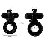 Чёрное эрекционное виброкольцо-дельфин 3,8см Baile Sweet Ring BI-010133-2
