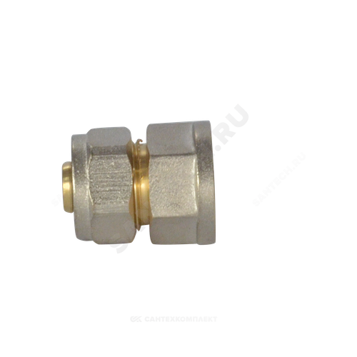 Муфта МП латунь никель обжим Дн 20х3/4" ВР ГОСТ 32415-2013 7002 Aquasfera 7002-04