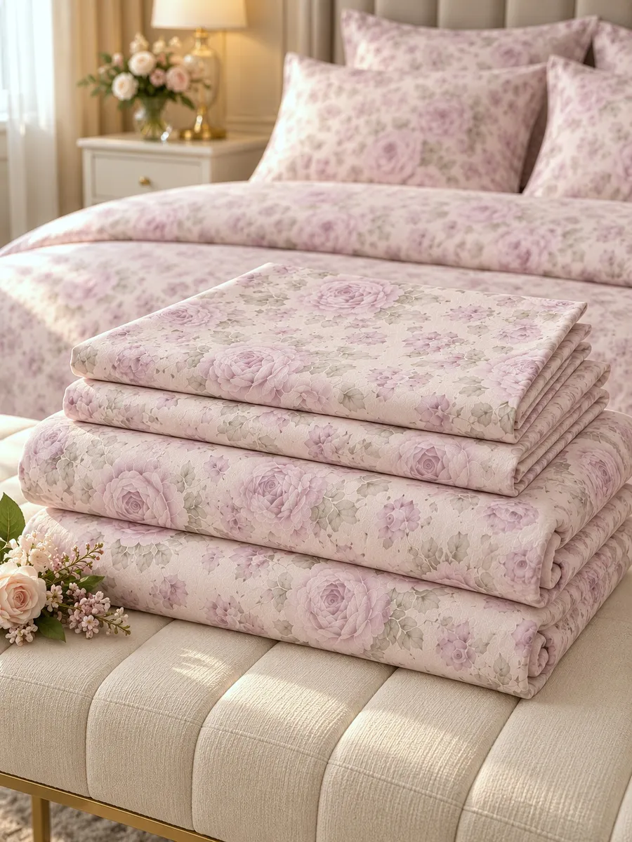 Gelin Home КПБ 6 пр. ROSE пыльная роза пододеяльник 200*220, простынь 240*260, наволочки 50*70 2шт, декоративные наволочки 50*70 2шт GLNN603 — фото 12