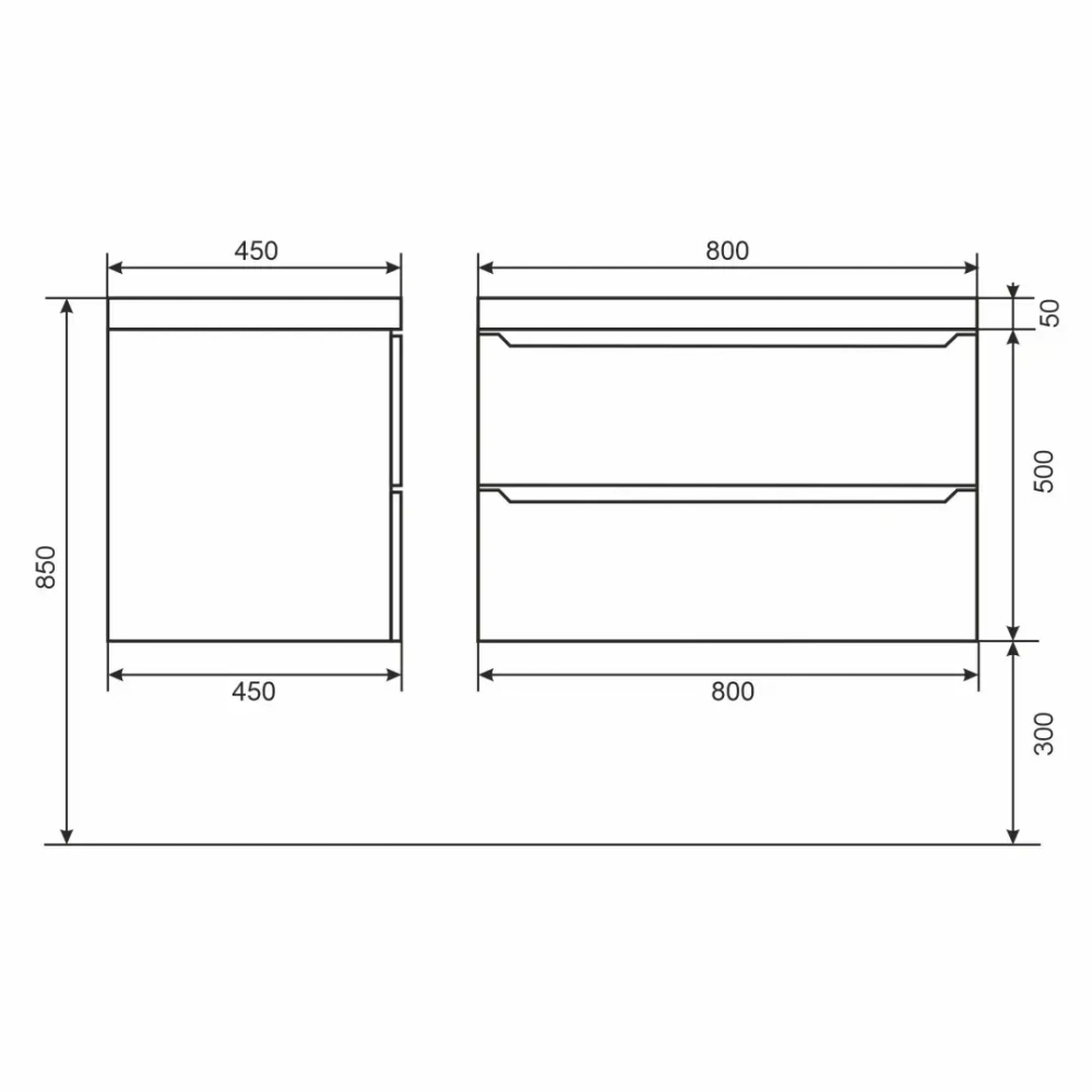 Тумба с раковиной Uperwood Tanos-Classic Quartz 80 см, черная/уголь