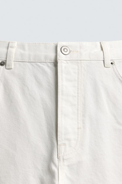 ZARA ДЖИНСЫ STRAIGHT FIT, БЕЛЫЙ