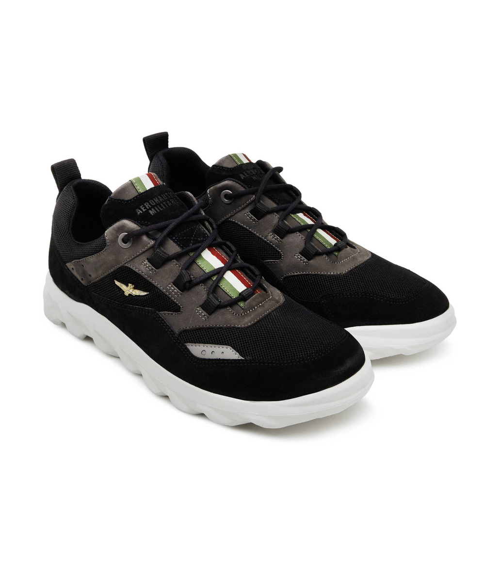 Кожаные кроссовки Aeronautica Militare - черный(SC253CT3302)