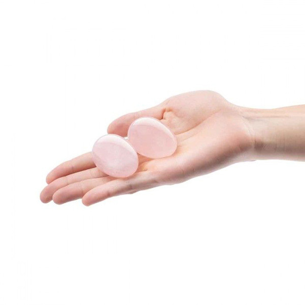 Тренажеры йони из розового кварца 4,5х3см Le Wand Crystal Yoni Eggs Pink LW-031-RQ