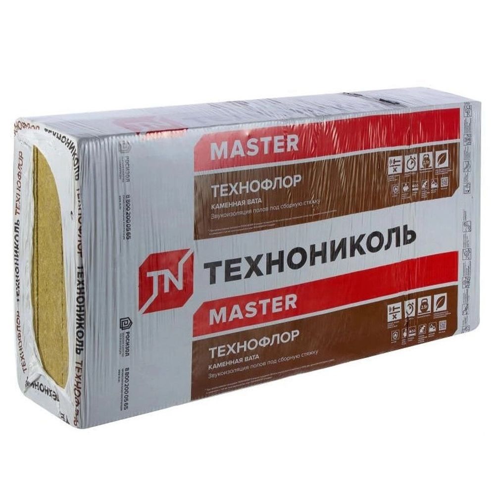 Утеплитель ТехноНИКОЛЬ Технофлор Стандарт 110 кг/м³ (1200х600х30 мм) 8 шт