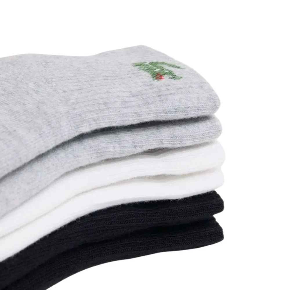 Теннисные носки Lacoste Low 3P - white/grey/black