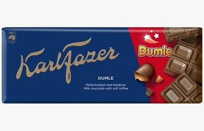 Шоколад молочный Fazer с начинкой Dumle 180 г (Финляндия)