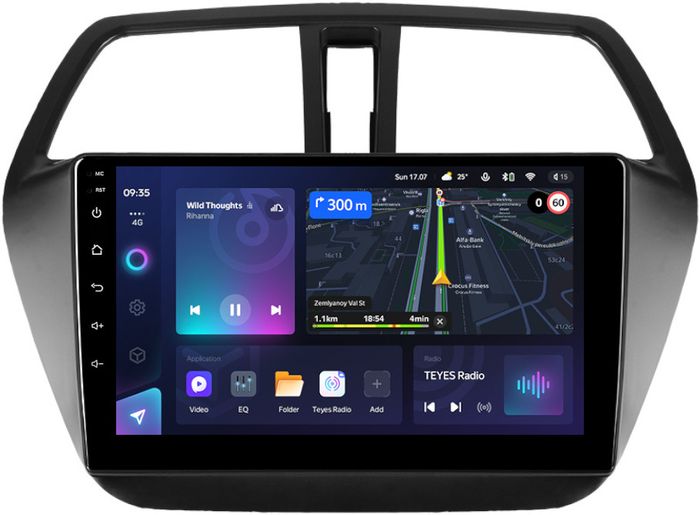 Магнитола для Suzuki SX4 2 2013-2021 (без штатной КЗВ) - Teyes CC3 монитор 9" QLED на Android 10, Быстрая, CarPlay, 4G SIM-слот