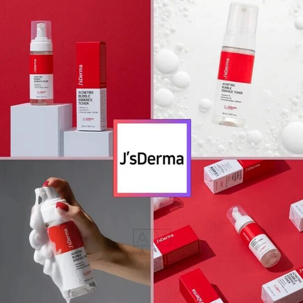 Успокаивающий пузырьковый тонер-эссенция J'sDerma Acnetrix Bubble Essence Toner, 150мл