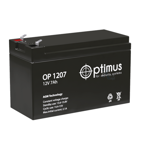 Аккумулятор Optimus OP 1207 (AGM)
