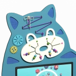 Интерактивная панель с бизибордом Service.Interactive "Котик", 24”
