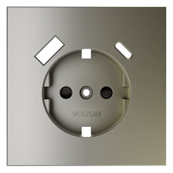 Накладка для розетки с USB A+C с заземлением и защитными шторками Voltum S70 Шелк VLS001004