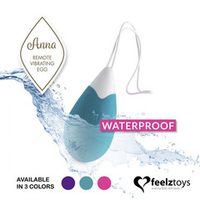 Бирюзовое виброяйцо на радиоуправлении Feelz Toys Anna Vibrating Egg Remote
