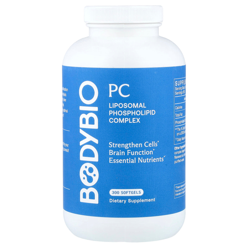 BodyBio, ФК, липосомальный фосфолипидный комплекс, 300 капсул (650 мг в 1 капсуле)