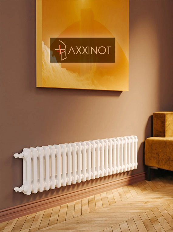 Axxinot Sentir 2020 - двухтрубный трубчатый радиатор высотой 200 мм, боковое подключение, белый