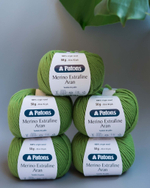 -60% Merino Extrafine Aran 5x50g — apple green