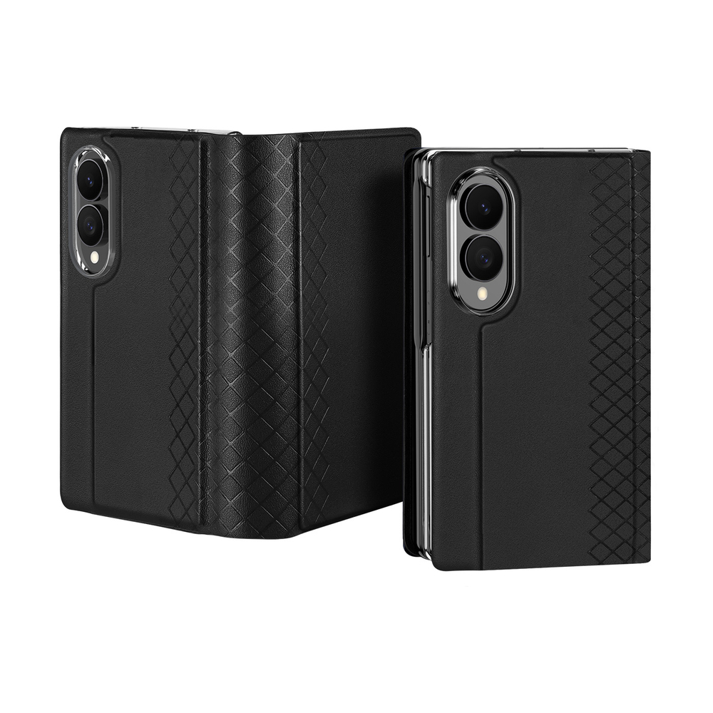 Чехол из кожи черного цвета с магнитной крышкой для Samsung Galaxy Z Fold 8, серия Bril Series (Magnetic Version) от Dux Ducis
